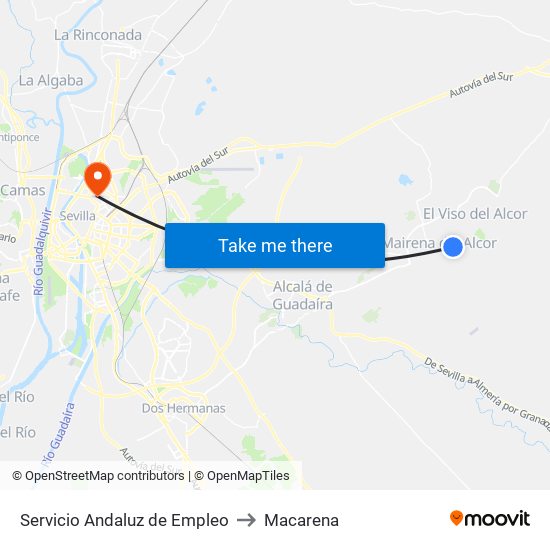 Servicio Andaluz de Empleo to Macarena map