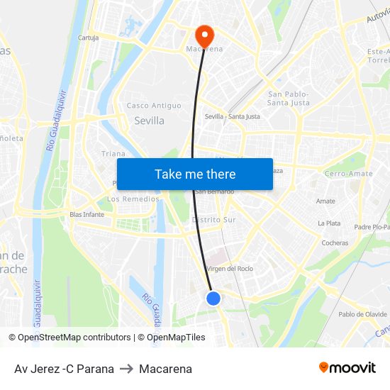 Av Jerez -C Parana to Macarena map