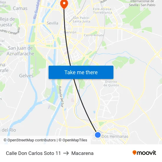 Calle Don Carlos Soto 11 to Macarena map