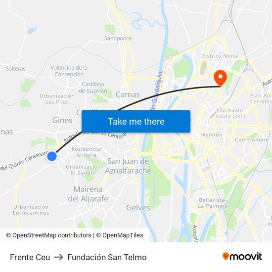 Frente Ceu to Fundación San Telmo map