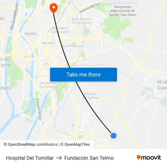 Hospital Del Tomillar to Fundación San Telmo map