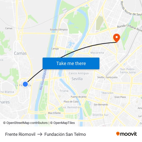 Frente Riomovil to Fundación San Telmo map