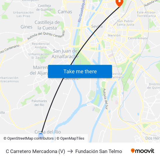 C Carretero Mercadona (V) to Fundación San Telmo map