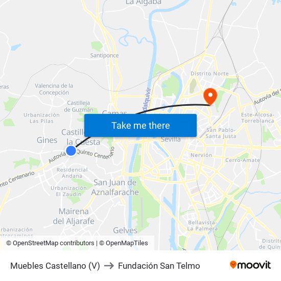 Muebles Castellano (V) to Fundación San Telmo map