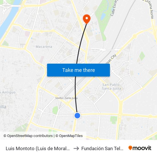 Luis Montoto (Luis de Morales) to Fundación San Telmo map