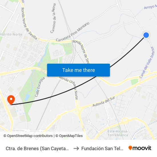 Ctra. de Brenes (San Cayetano) to Fundación San Telmo map