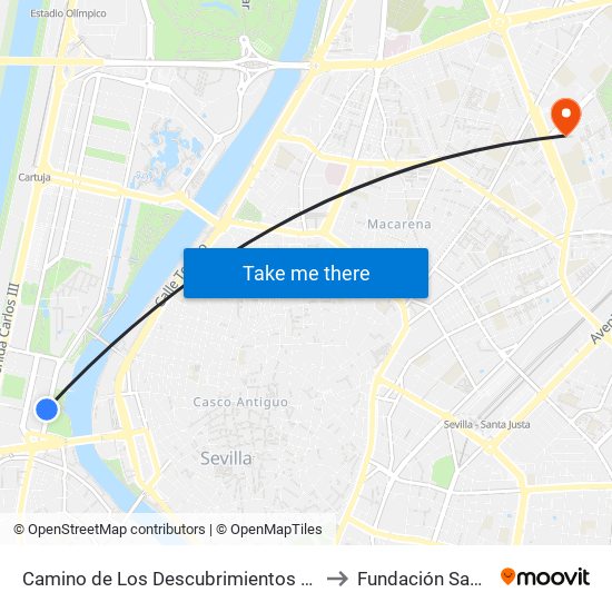 Camino de Los Descubrimientos (Torre Sevilla) to Fundación San Telmo map