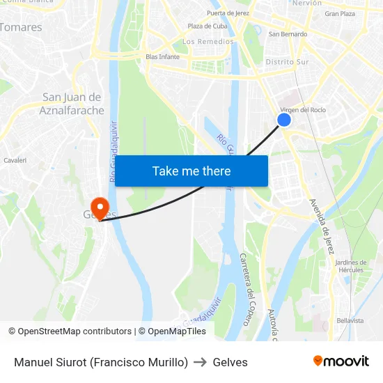 Manuel Siurot (Francisco Murillo) to Gelves map
