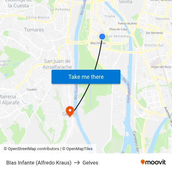 Blas Infante (Alfredo Kraus) to Gelves map