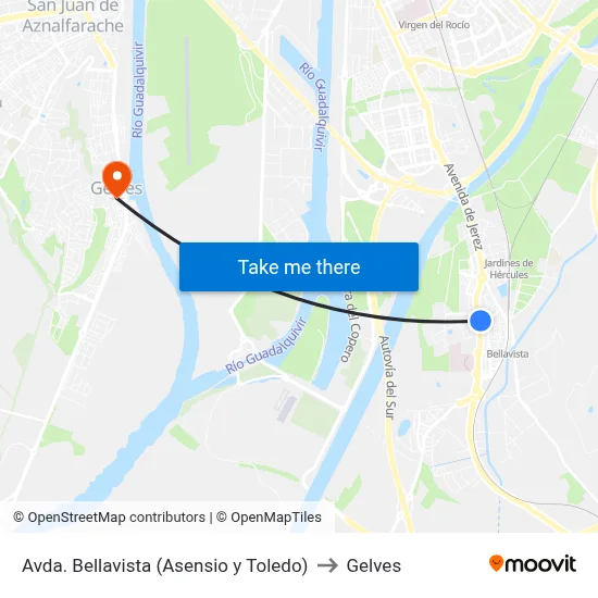 Avda. Bellavista (Asensio y Toledo) to Gelves map