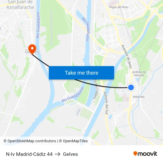 N-Iv Madrid-Cádiz 44 to Gelves map