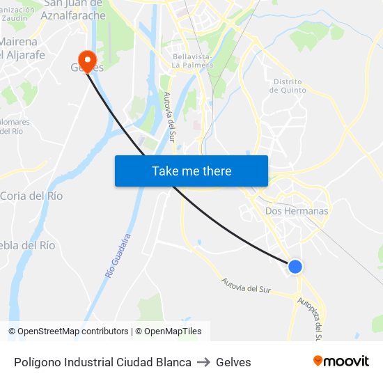 Polígono Industrial Ciudad Blanca to Gelves map