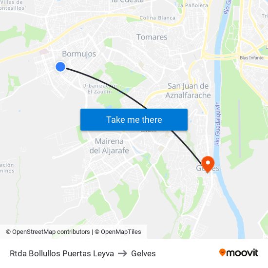 Rtda Bollullos Puertas Leyva to Gelves map