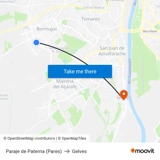 Paraje de Paterna (Pares) to Gelves map