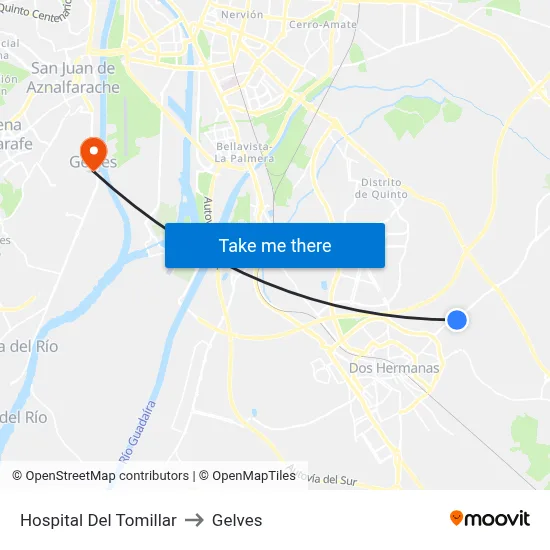Hospital Del Tomillar to Gelves map