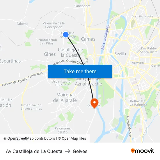 Av Castilleja de La Cuesta to Gelves map