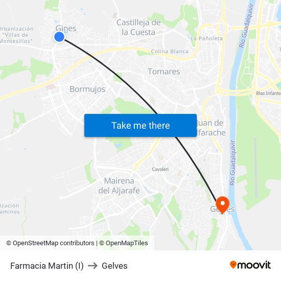 Farmacia Martin (I) to Gelves map