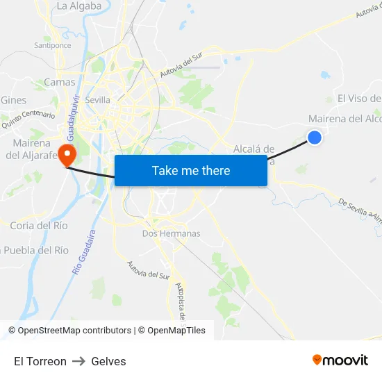 El Torreon to Gelves map