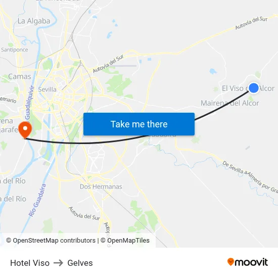 Hotel Viso to Gelves map