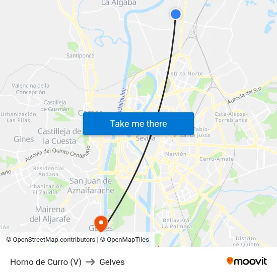 Horno de Curro (V) to Gelves map