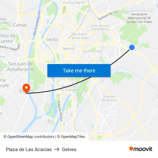 Plaza de Las Acacias to Gelves map