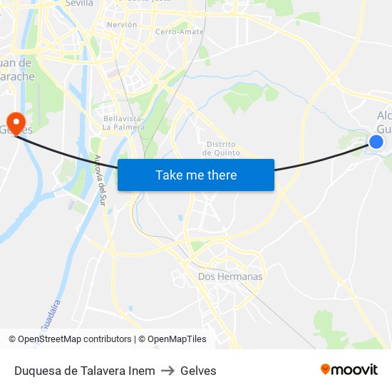 Duquesa de Talavera Inem to Gelves map