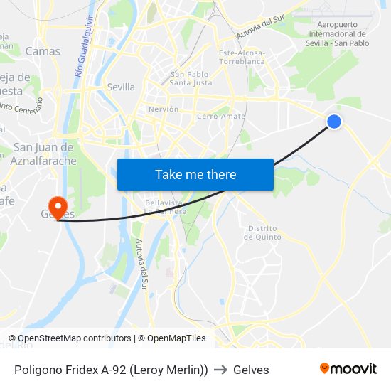 Poligono Fridex A-92 (Leroy Merlin)) to Gelves map