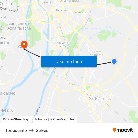 Torrequinto to Gelves map
