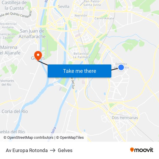 Av Europa Rotonda to Gelves map