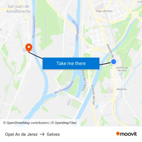 Opel Av de Jerez to Gelves map