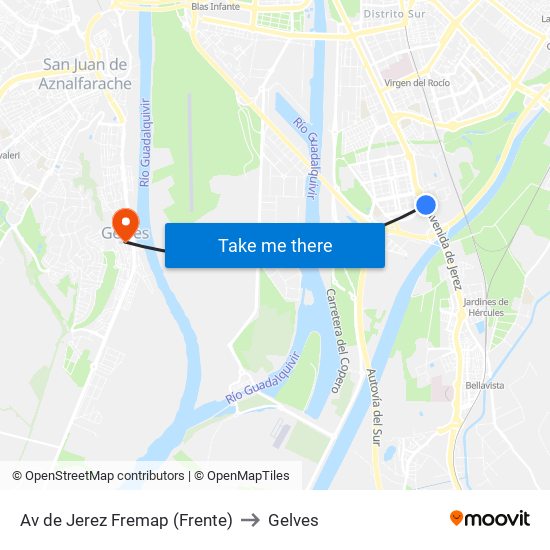 Av de Jerez Fremap (Frente) to Gelves map