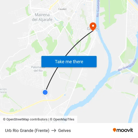 Urb Rio Grande (Frente) to Gelves map
