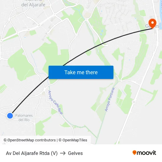 Av Del Aljarafe Rtda (V) to Gelves map