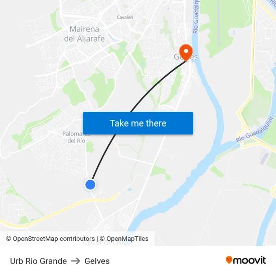 Urb Rio Grande to Gelves map