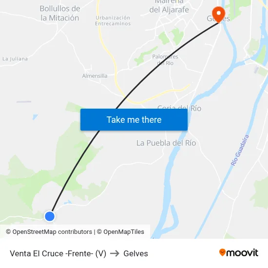 Venta El Cruce -Frente- (V) to Gelves map