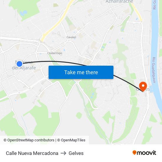 Calle Nueva Mercadona to Gelves map