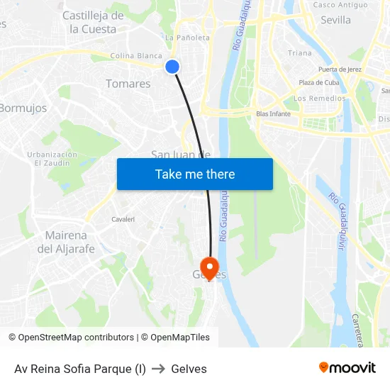 Av Reina Sofia Parque (I) to Gelves map