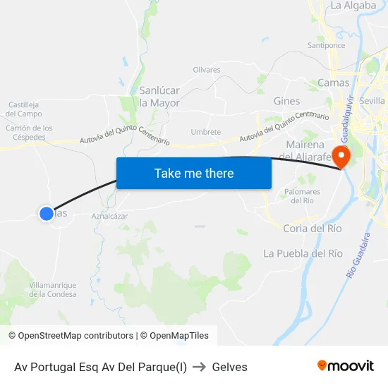 Av Portugal Esq Av Del Parque(I) to Gelves map
