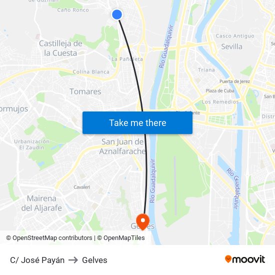 C/ José Payán to Gelves map