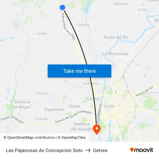 Las Pajanosas Av Concepcion Soto to Gelves map