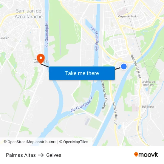 Palmas Altas to Gelves map