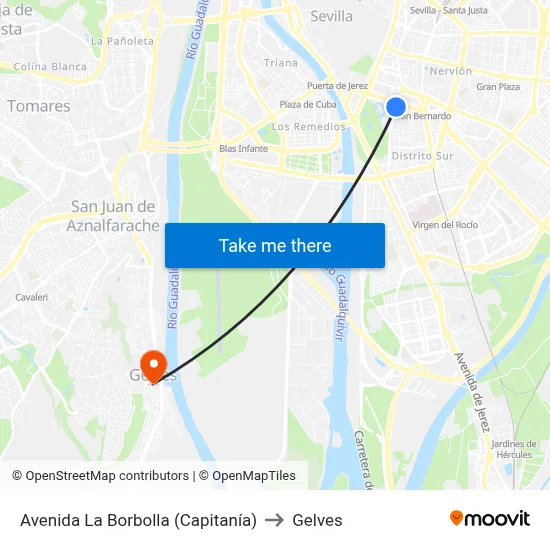 Avenida La Borbolla (Capitanía) to Gelves map