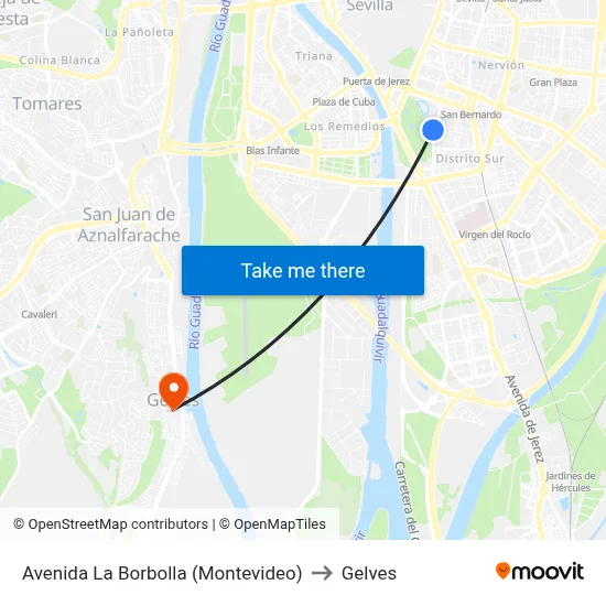Avenida La Borbolla (Montevideo) to Gelves map