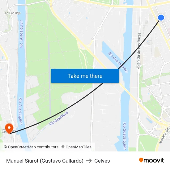 Manuel Siurot (Gustavo Gallardo) to Gelves map