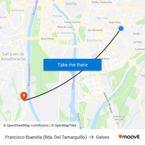 Francisco Buendía (Rda. Del Tamarguillo) to Gelves map