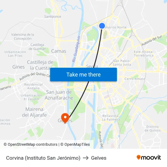 Corvina (Instituto San Jerónimo) to Gelves map