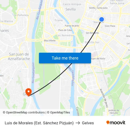 Luis de Morales (Est. Sánchez Pizjuán) to Gelves map