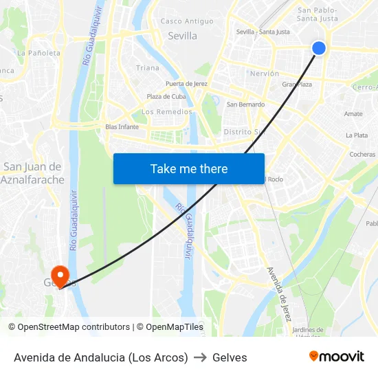 Avenida de Andalucia (Los Arcos) to Gelves map