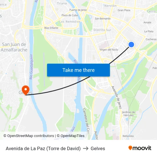 Avenida de La Paz (Torre de David) to Gelves map