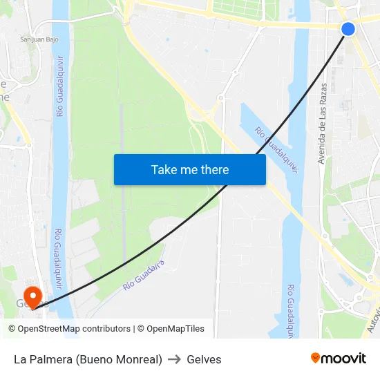 La Palmera (Bueno Monreal) to Gelves map